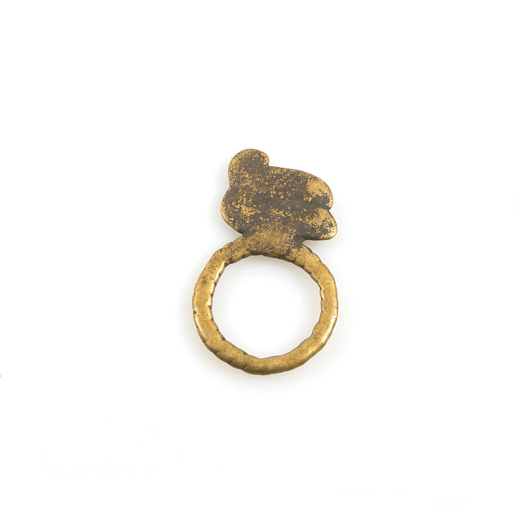 Lobi Brass Chameleons Ring Size 11 1/2, Burkina Faso - Image 3