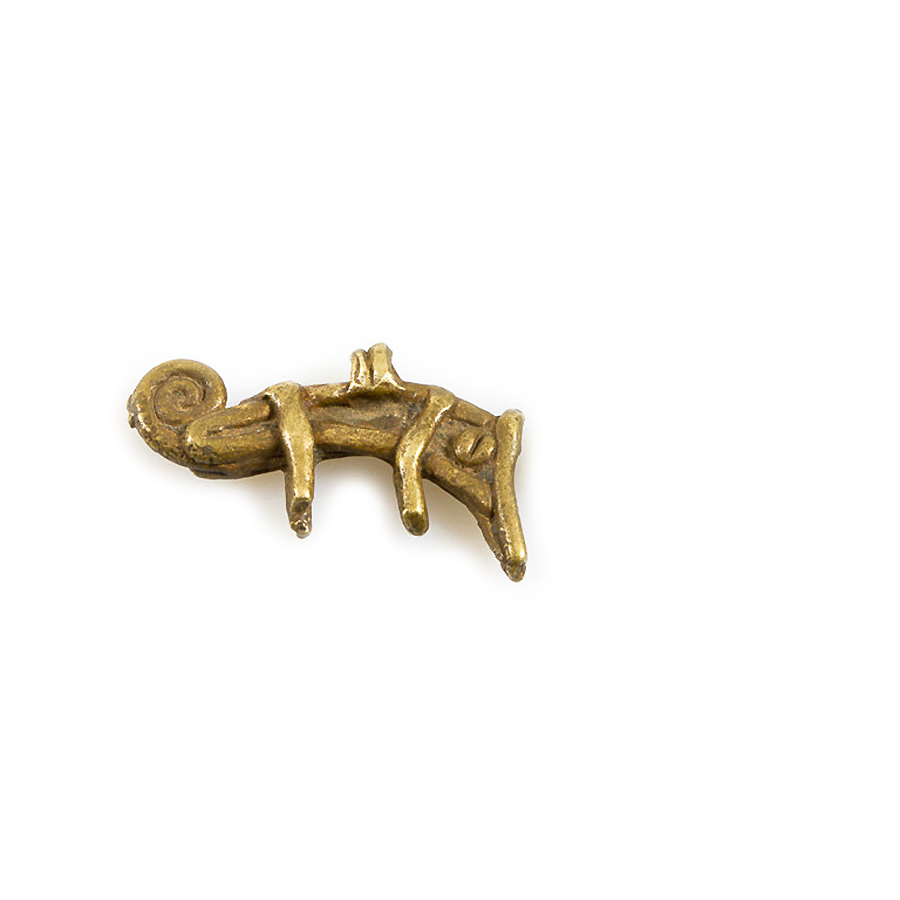 Gan Brass Chameleon Amulet Pendant, Burkina Faso - Image 2