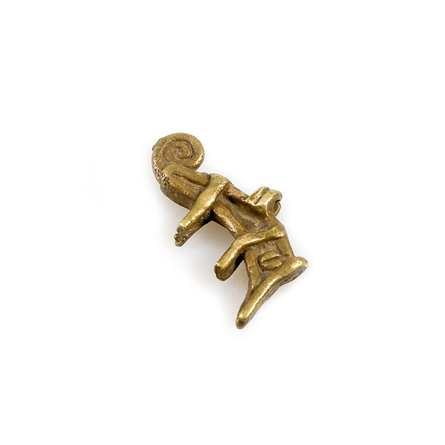 Gan Brass Chameleon Amulet Pendant, Burkina Faso - Image 4