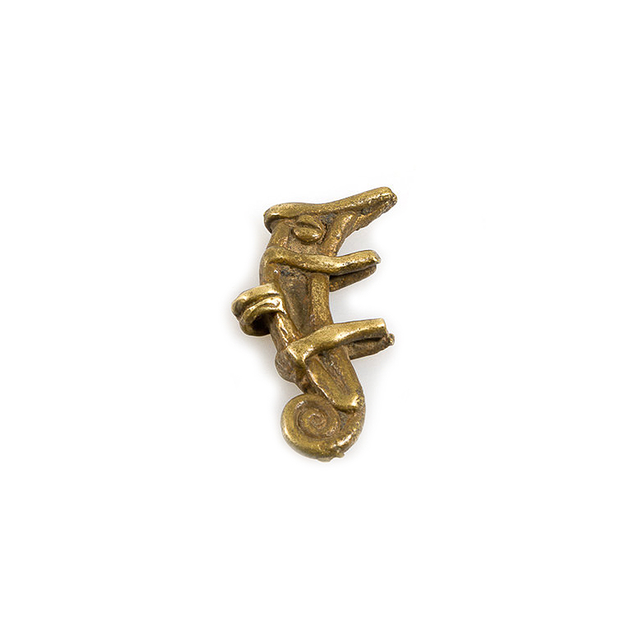 Gan Brass Chameleon Amulet Pendant, Burkina Faso - Image 5