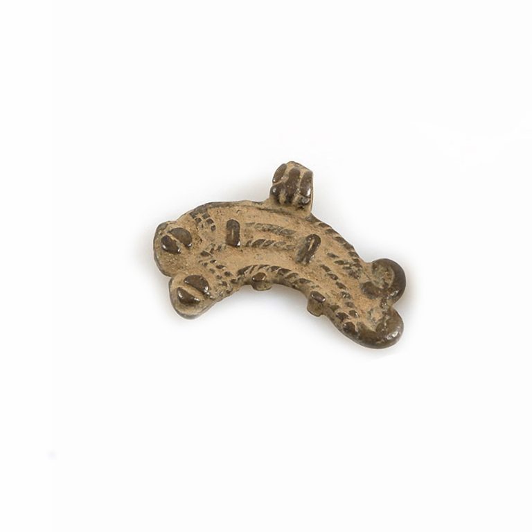old tribal bobo amulet pendant of mating chameleons from burkina faso