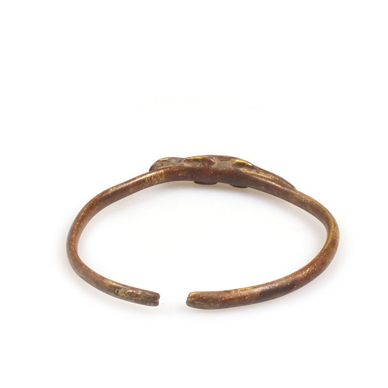 Lobi Bronze Amulet Bracelet with Reptile, Burkina Faso - Image 7