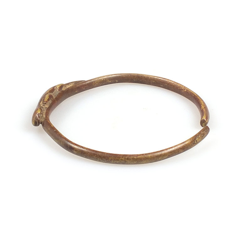 Lobi Bronze Amulet Bracelet with Reptile, Burkina Faso - Image 5