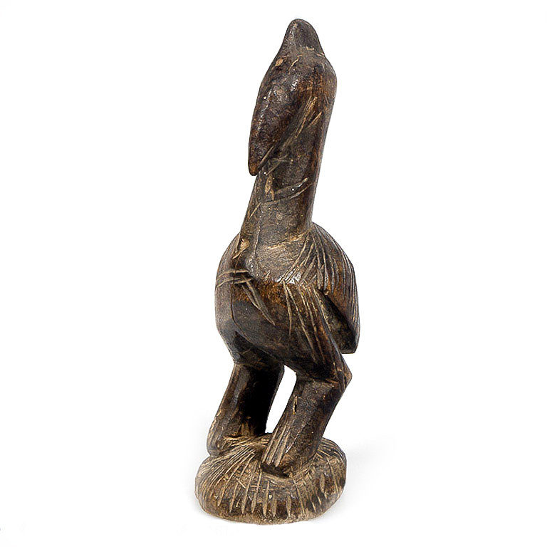 Dogon wood sacred figure of a bird or ostrich from Mali.