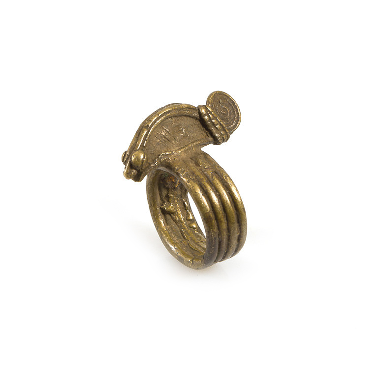 Old Lobi Bronze Ring of Chameleon, Burkina Faso