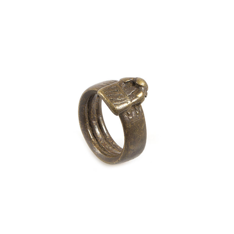 senufo or senoufo bronze divination ring of madebele bush spirit used by the diviner from ivory coast