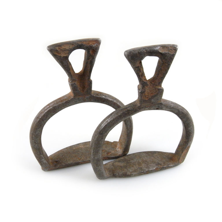 Lobi metal horse stirrups from Burkina Faso.