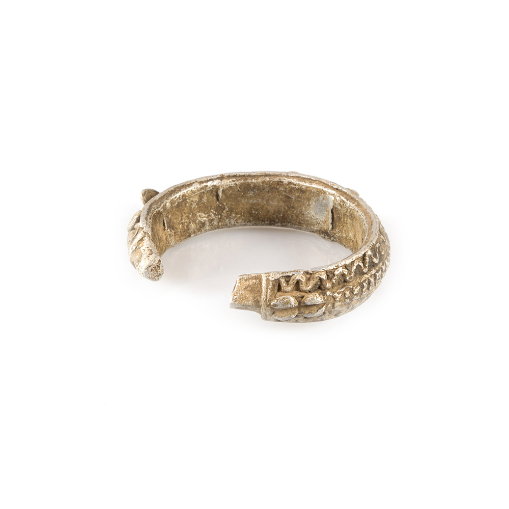 Lobi Aluminum Bracelet with Symbols, Burkina Faso - Image 3