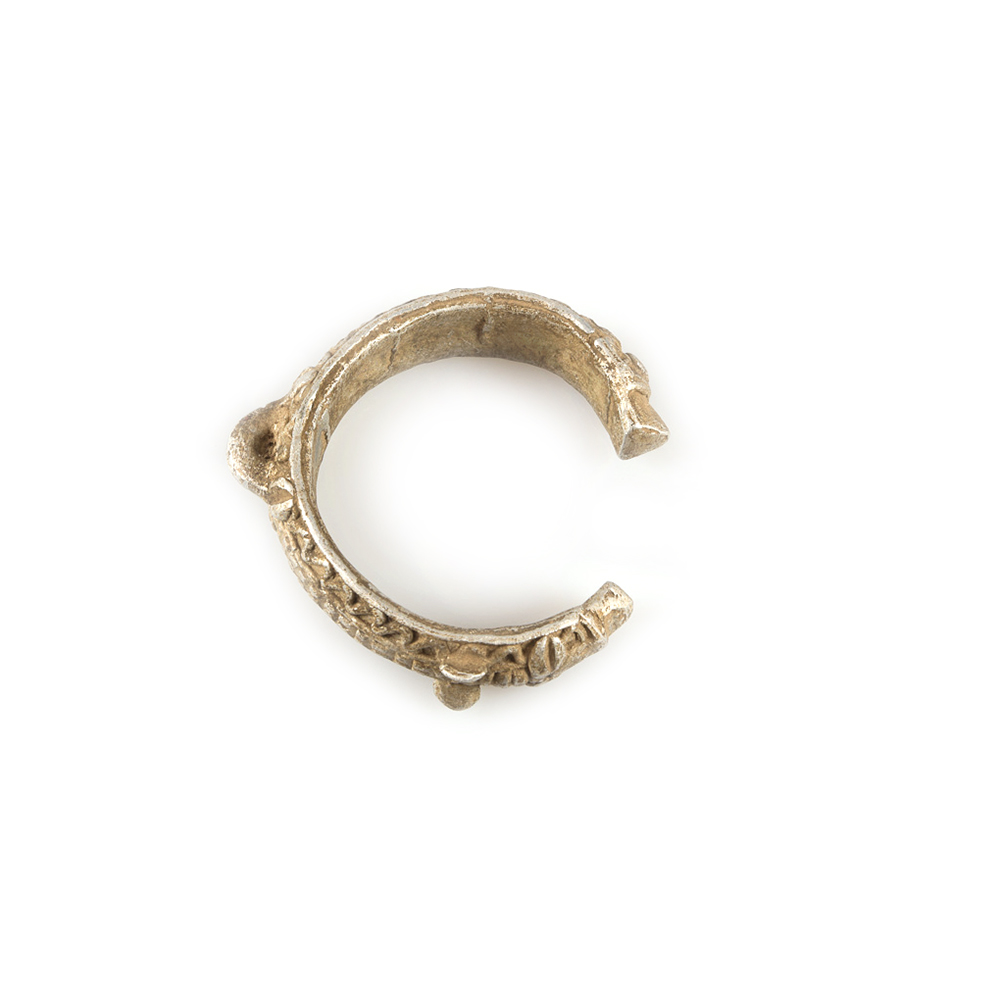 Lobi Aluminum Bracelet with Symbols, Burkina Faso - Image 5