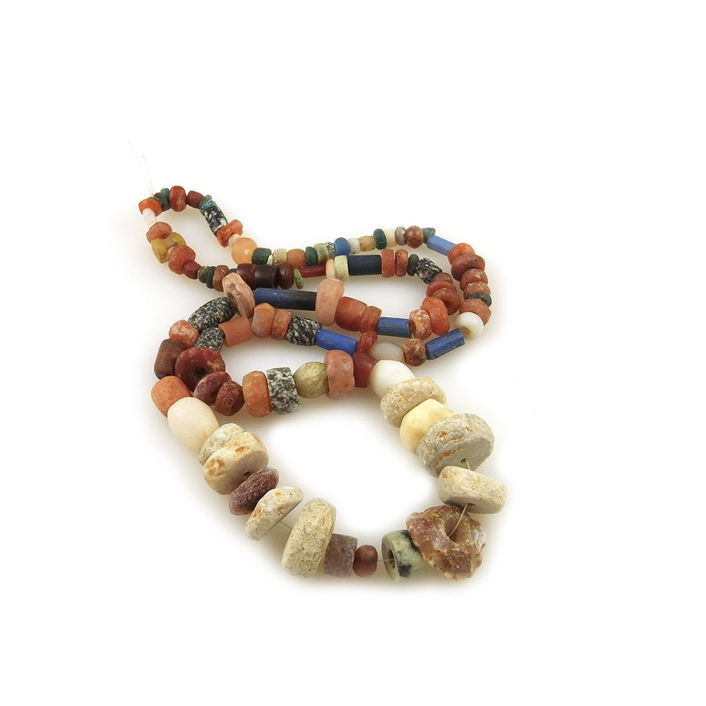 Mixed Ancient Stone Beads Strand, Mali - KAZAART