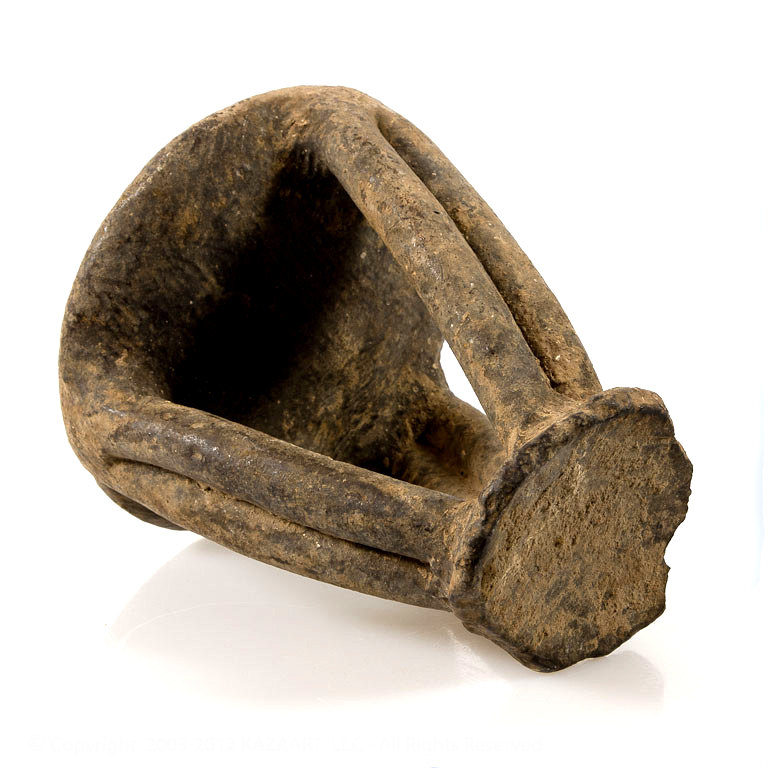 African oil lamp made of hand shaped clay from Burkina Faso.