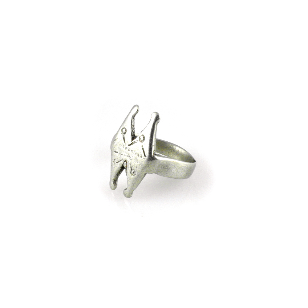 Tuareg Silver Amulet Ring for Twins, Mali - Image 3