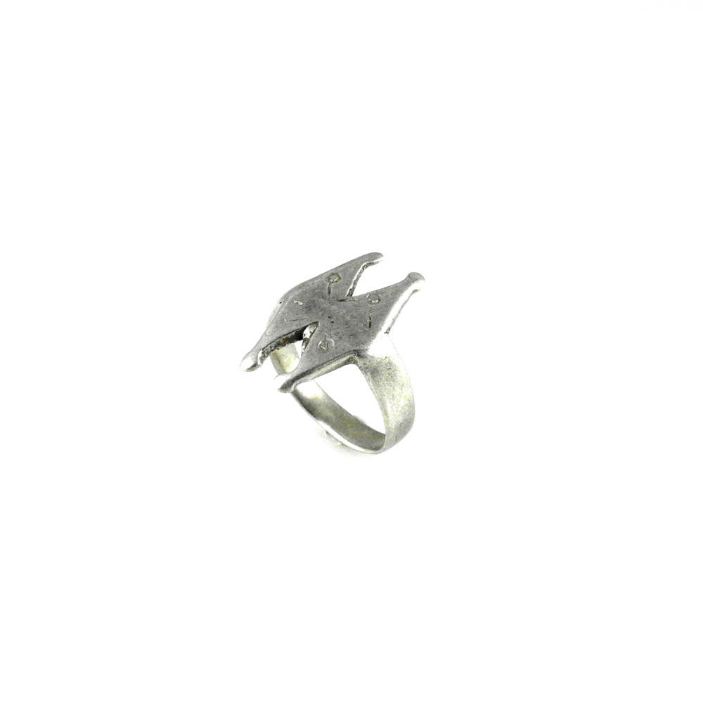 Tuareg Silver Amulet Ring for Twins, Mali - Image 4