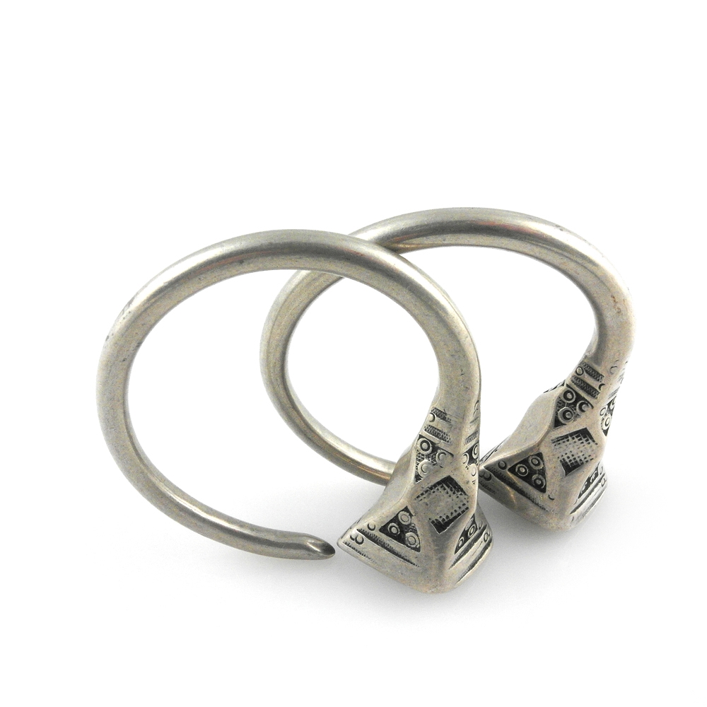 Tuareg Silver Earrings Hoops Tizabaten, Mali