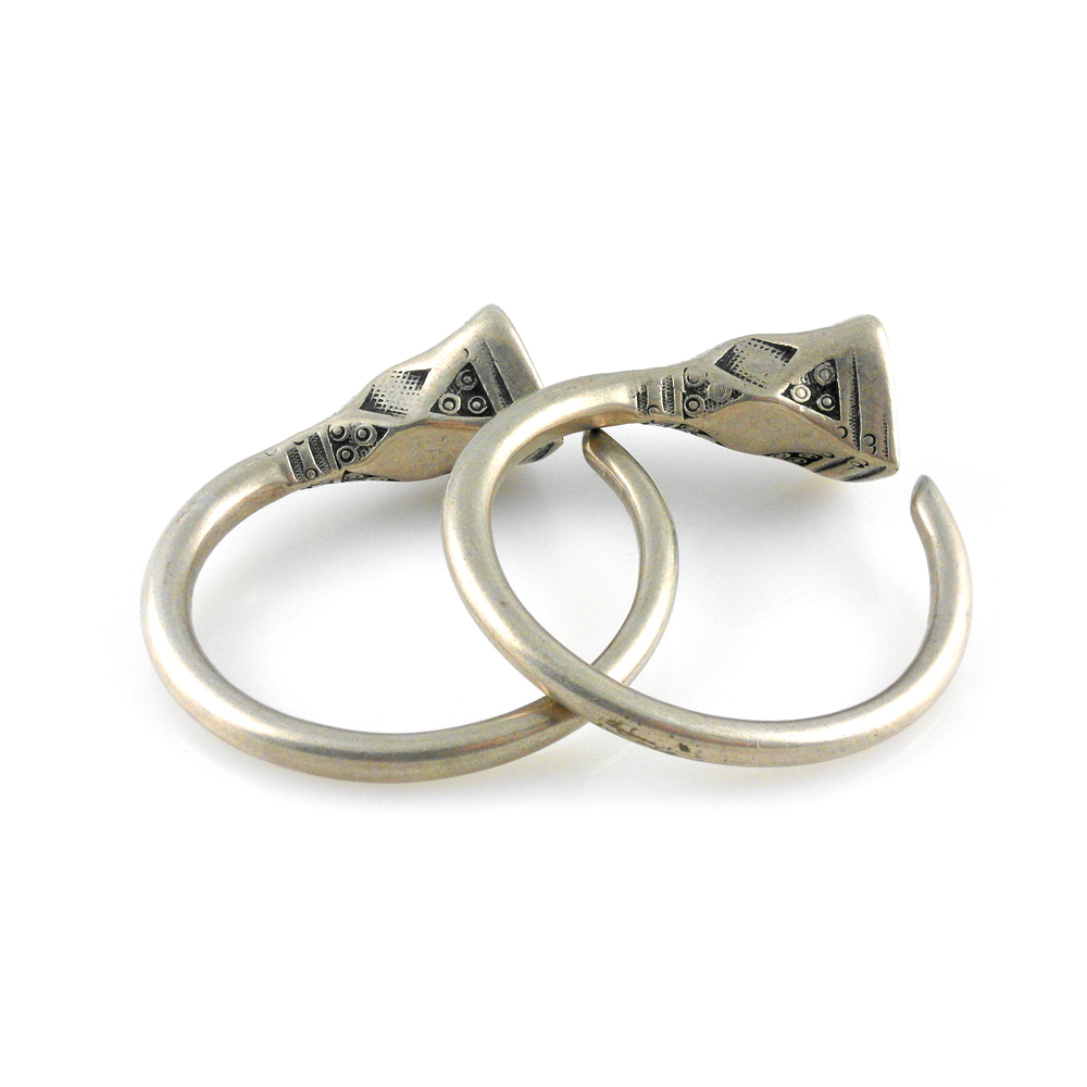 Tuareg Silver Earrings Hoops Tizabaten, Mali - Image 3