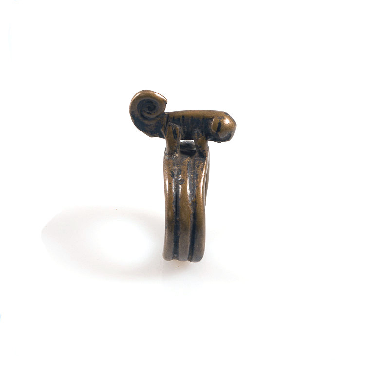 Senufo Bronze Divination Ring of Chameleon, Ivory Coast - Image 2