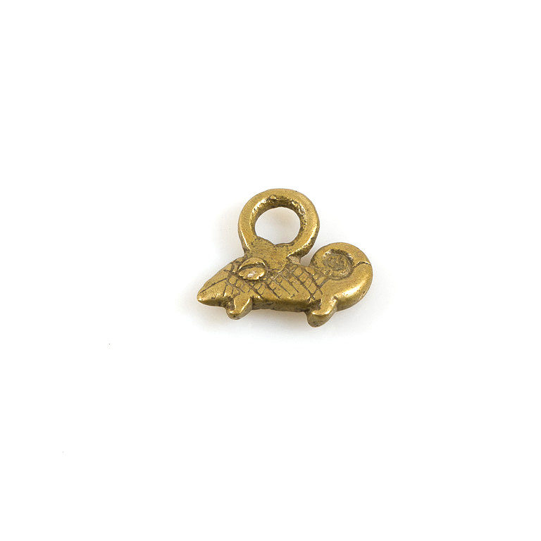 Lobi Brass Amulet Chameleon Pendant, Burkina Faso - Image 2