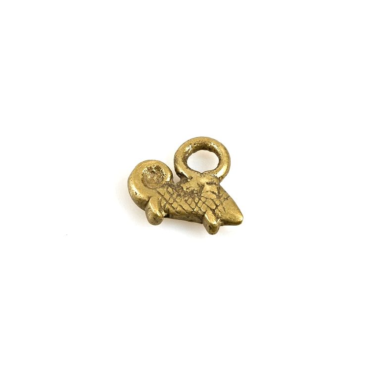 Lobi Brass Amulet Chameleon Pendant, Burkina Faso