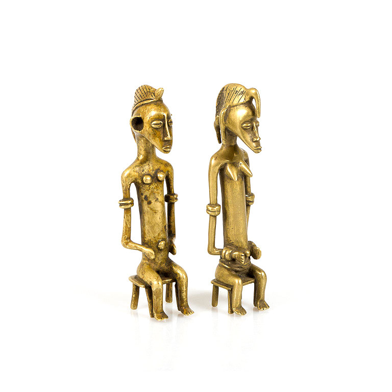 Senufo Brass Statues of Couple, Ivory Coast - Image 3