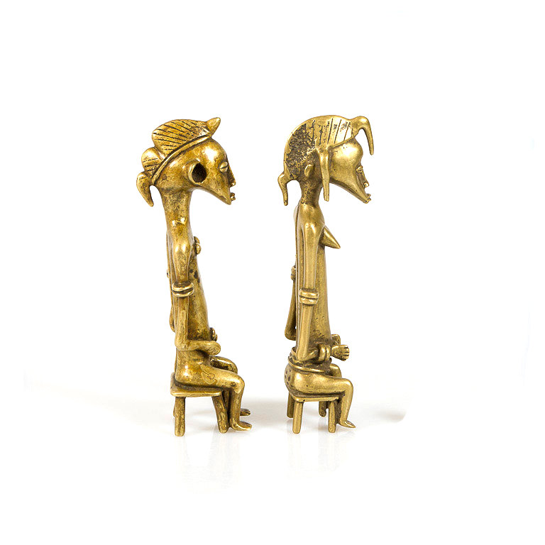 Senufo Brass Statues of Couple, Ivory Coast - Image 4