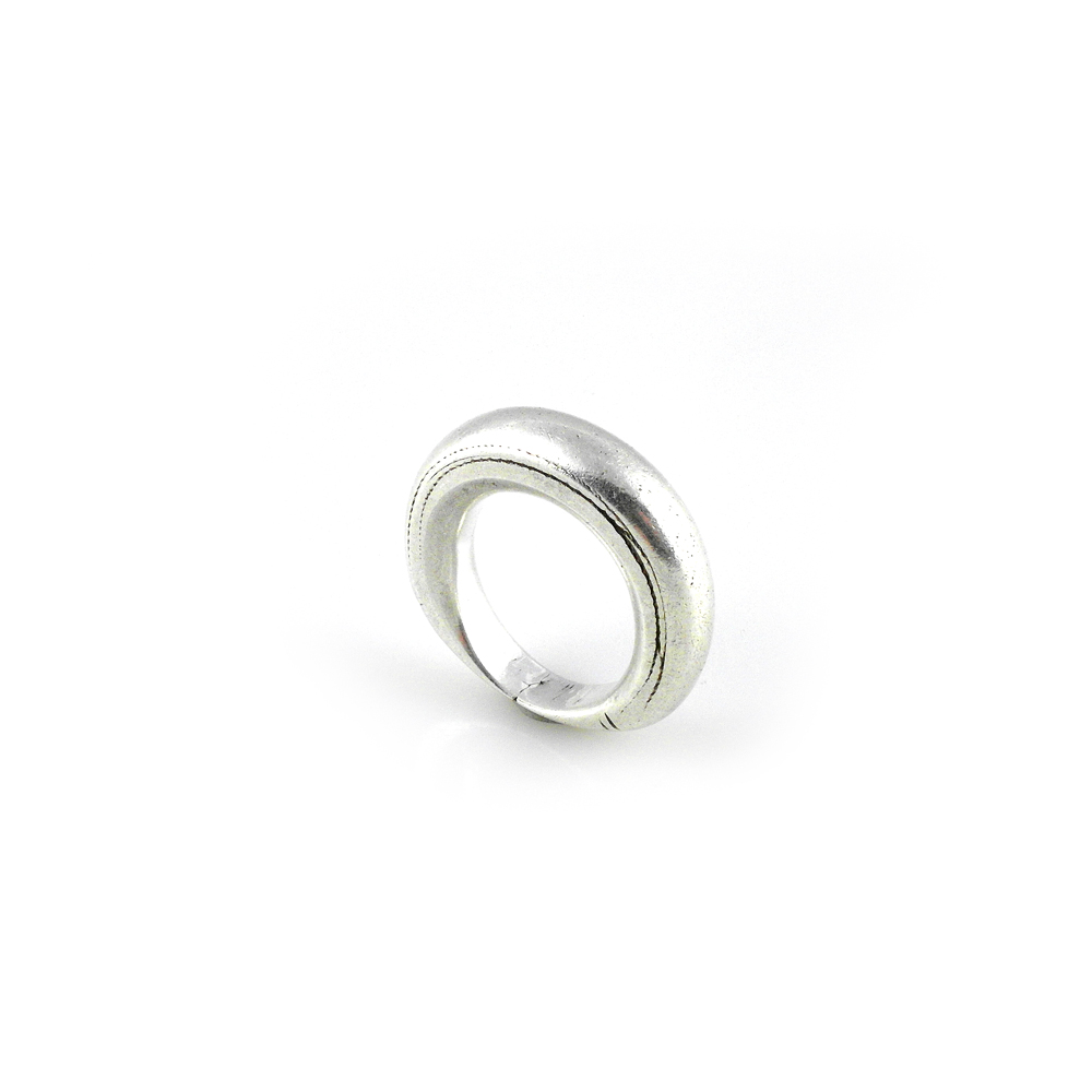 Tuareg or Fulani Silver Ring with Design, Mali