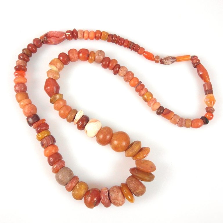 Ancient Carnelian Neolithic Beads Necklace Strand, Mali - KAZAART