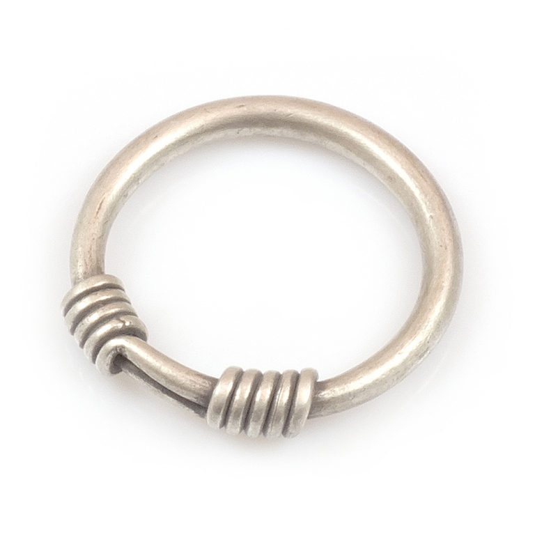 Silver Tribal Bangle with Coil-2, Cambodia