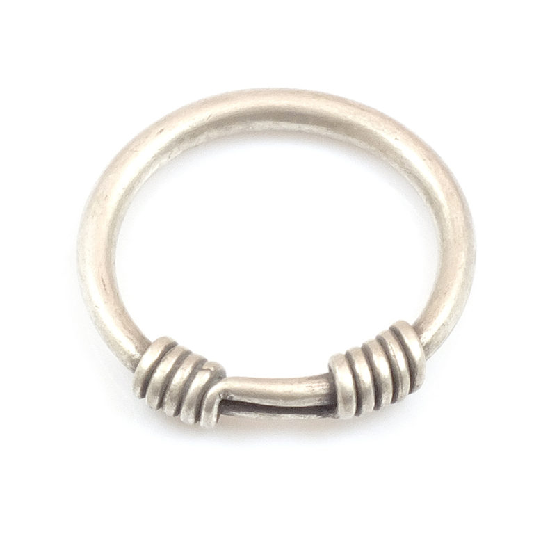 Silver Tribal Bangle with Coil-2, Cambodia - Image 2