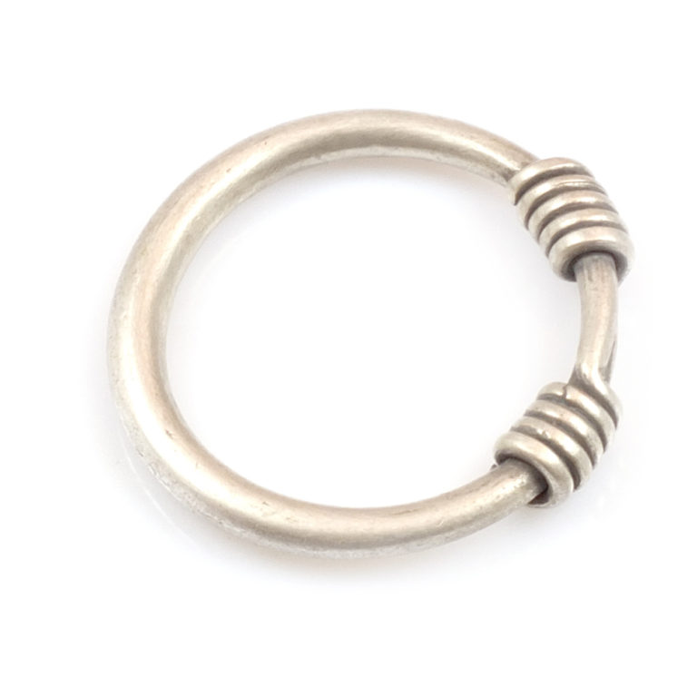 Silver Tribal Bangle with Coil-2, Cambodia - Image 3