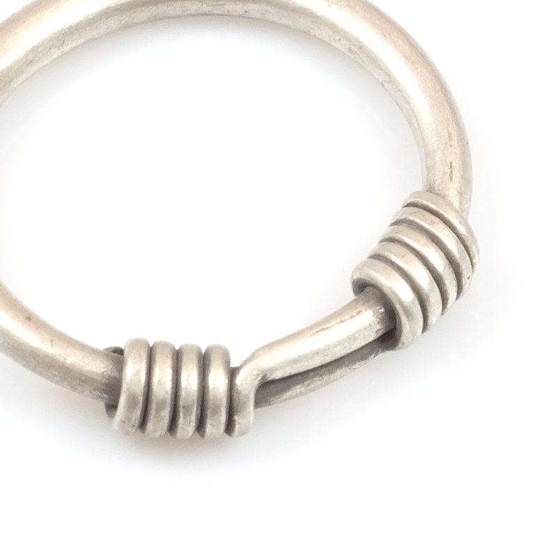 Silver Tribal Bangle with Coil-2, Cambodia - Image 4