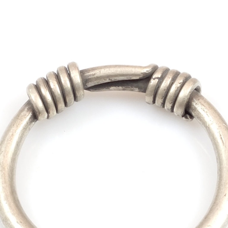 Silver Tribal Bangle with Coil-2, Cambodia - Image 5