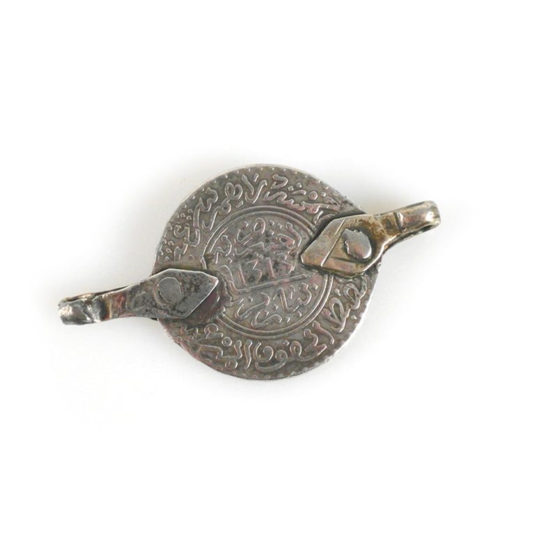 Antique Berber Silver Pendant dated 1313 (1895), Morocco - Image 4