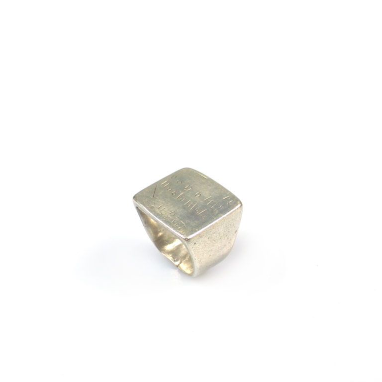 Tuareg Silver Amulet Ring with Koranic Script, Mali