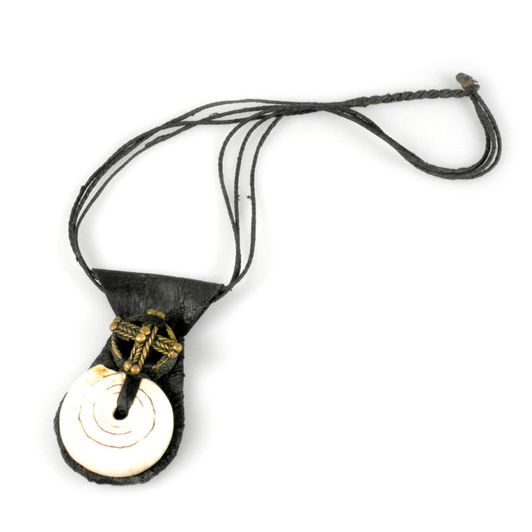 Tuareg Conch Shell and Leather Necklace, Mali