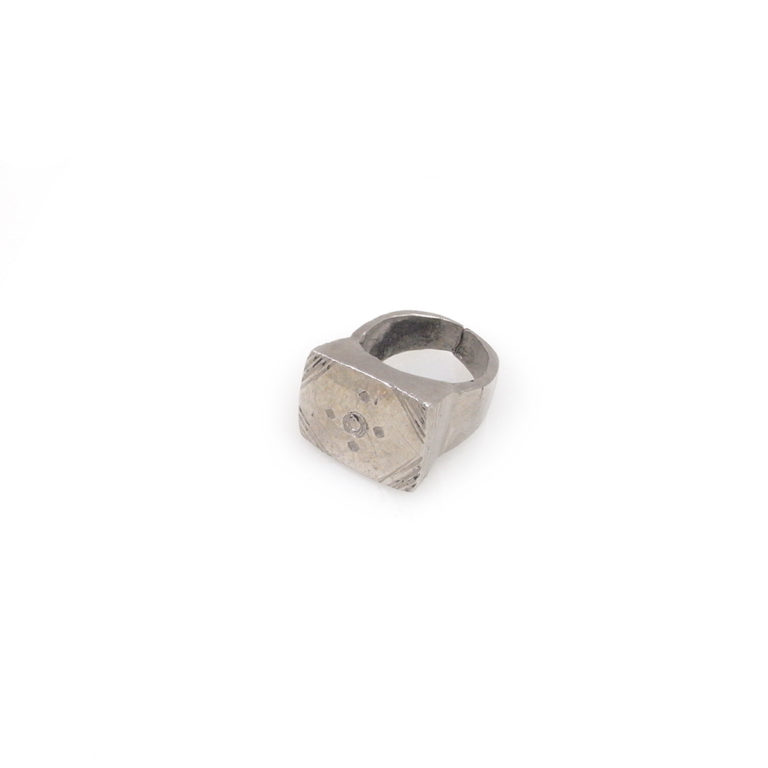Tuareg Silver Ring with Symbols, Mali
