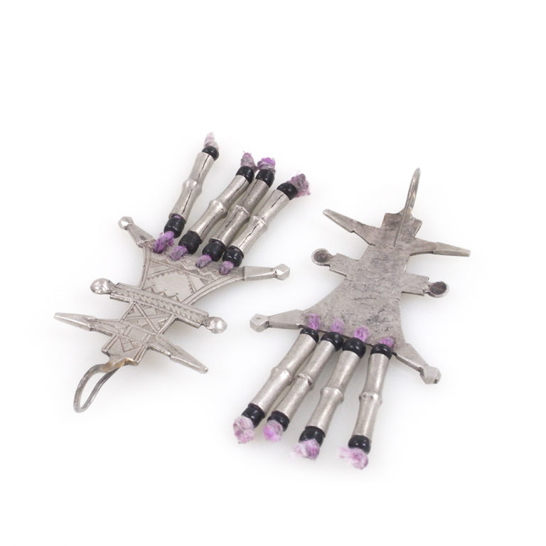 Tuareg Silver Earrings Camel Saddle 2, Niger - Image 9