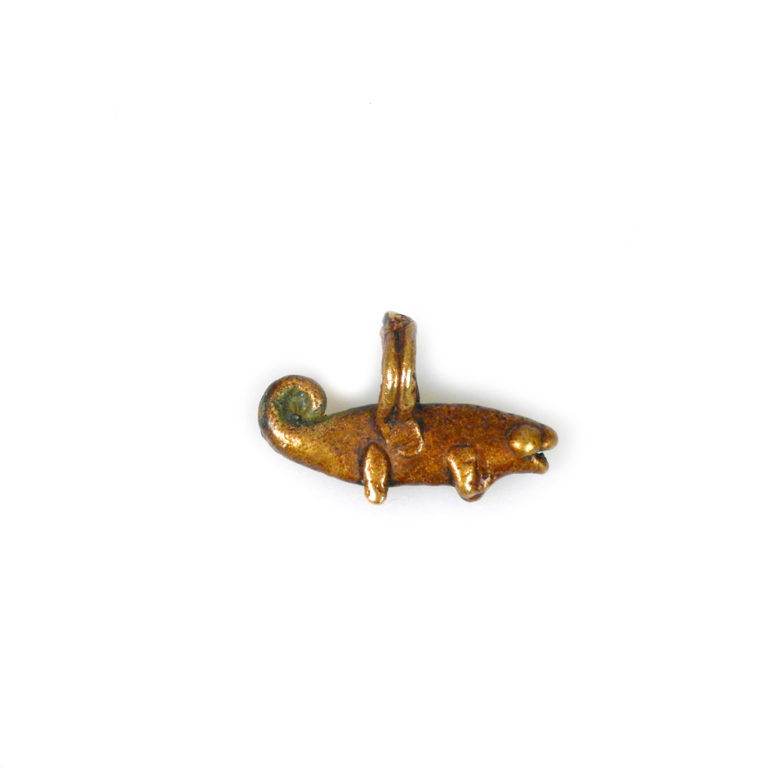 Lobi Brass Chameleon Pendant, Burkina Faso