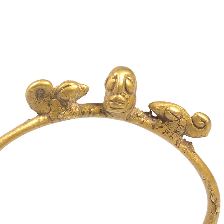 Lobi Amulet Bracelet with Chameleons and Figure, Burkina Faso