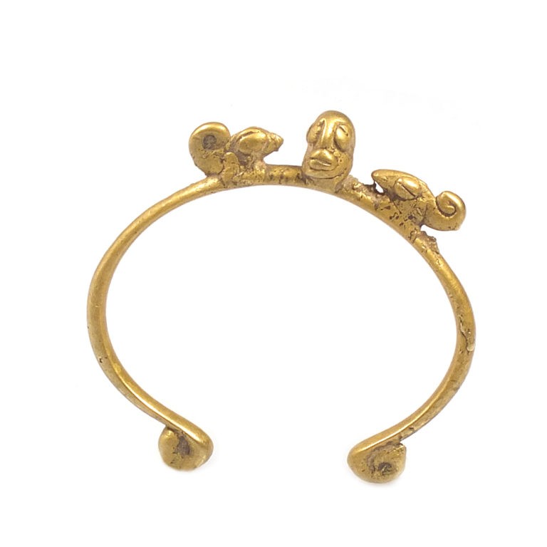 Lobi Amulet Bracelet with Chameleons and Figure, Burkina Faso - Image 2
