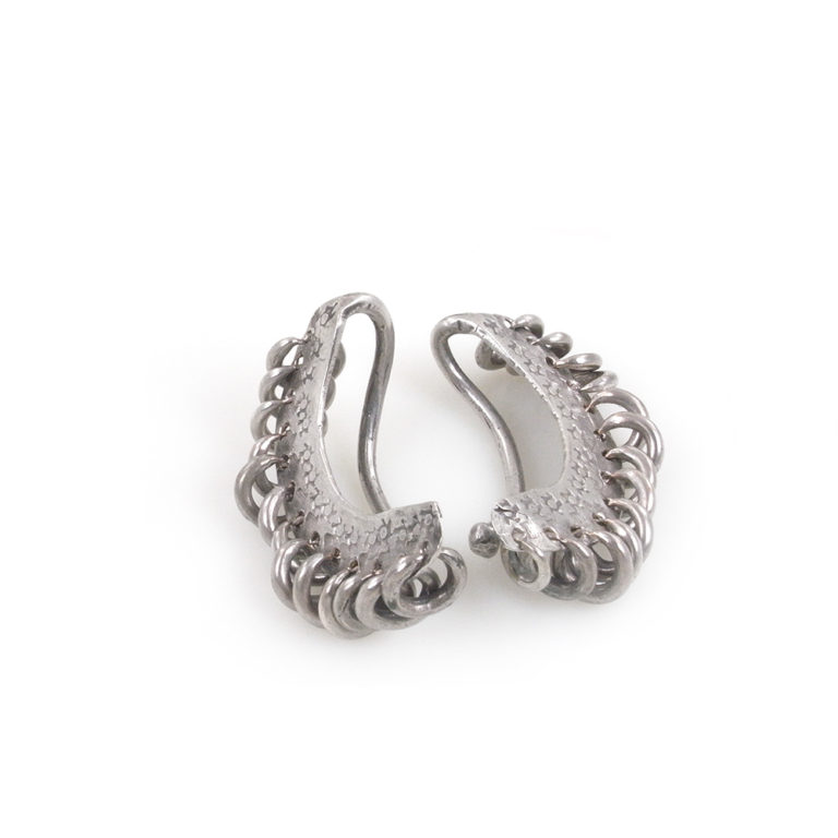 Rare Sarakole Soninke Silver Ear Contours, Mali - Image 3