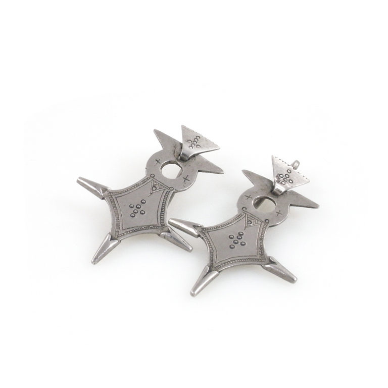 Tuareg Silver Earrings Agadez Cross, Mali - Image 2