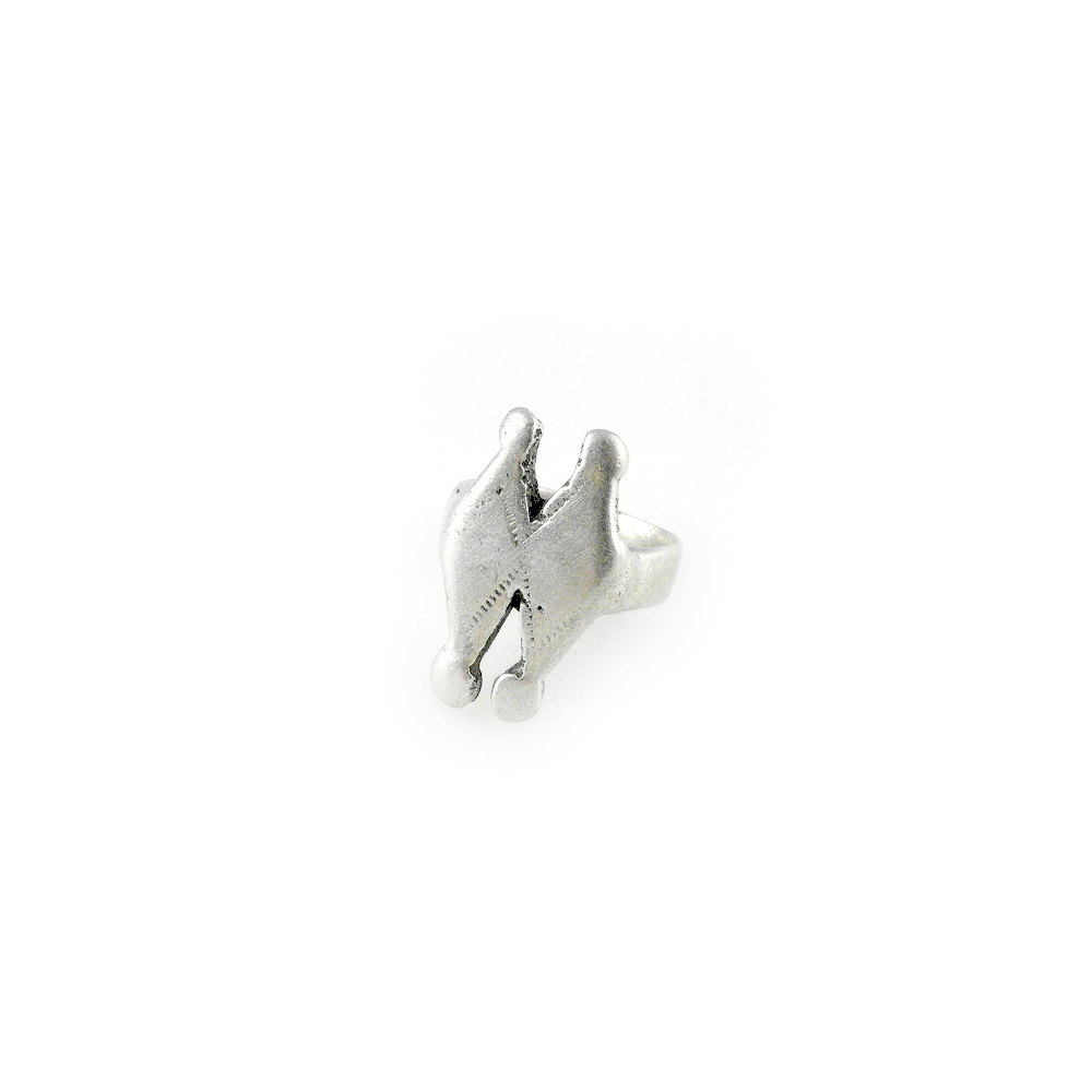 Tuareg Silver Amulet Ring for Twins, Niger - Image 3