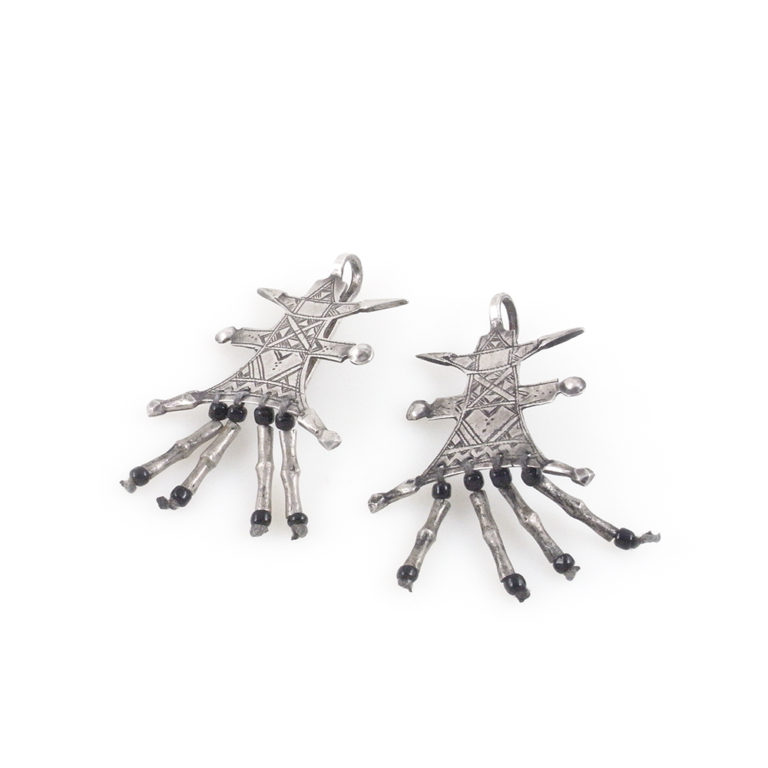 Tuareg Silver Earrings Camel Saddle, Niger - Image 2