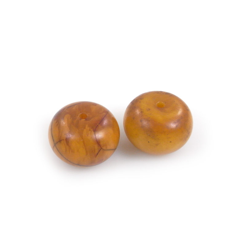 Two Large Vintage Phenolic Resin Amber Beads, Africa - Image 2