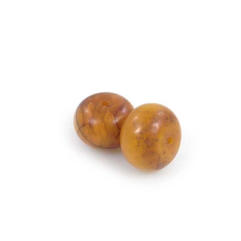 Two Large Vintage Phenolic Resin Amber Beads, Africa