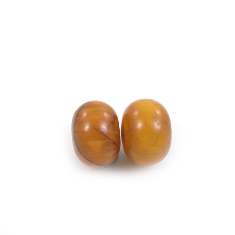 Two Large Vintage Phenolic Resin Amber Beads, Africa - Image 3