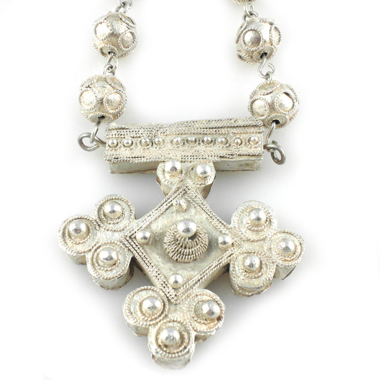 Tuareg Moor Silver Necklace with Cross Pendant, Mali - Image 6