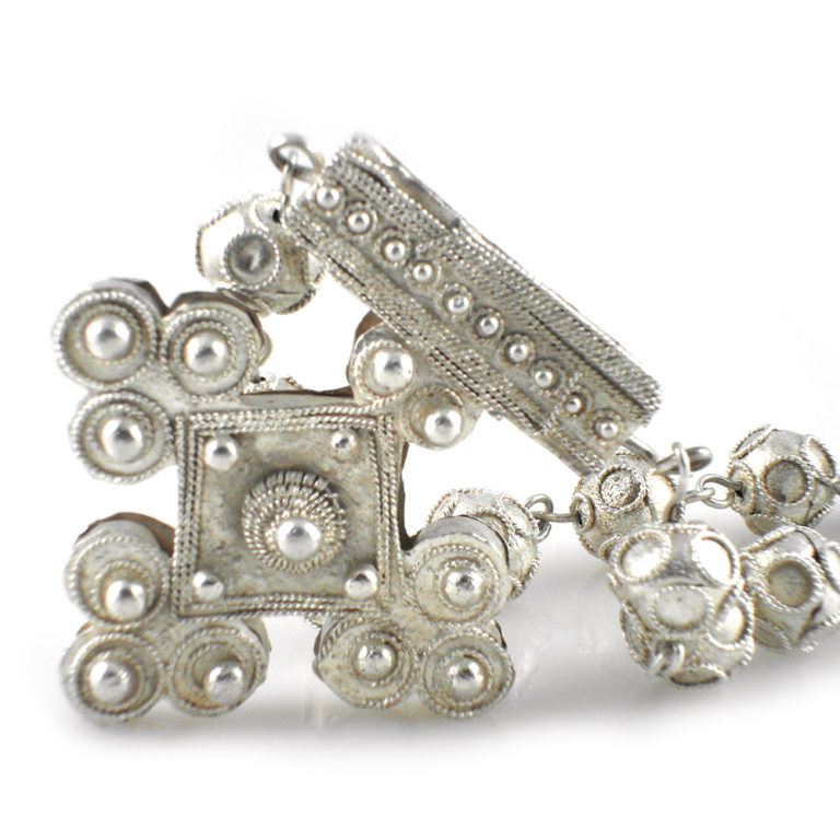 Tuareg Moor Silver Necklace with Cross Pendant, Mali