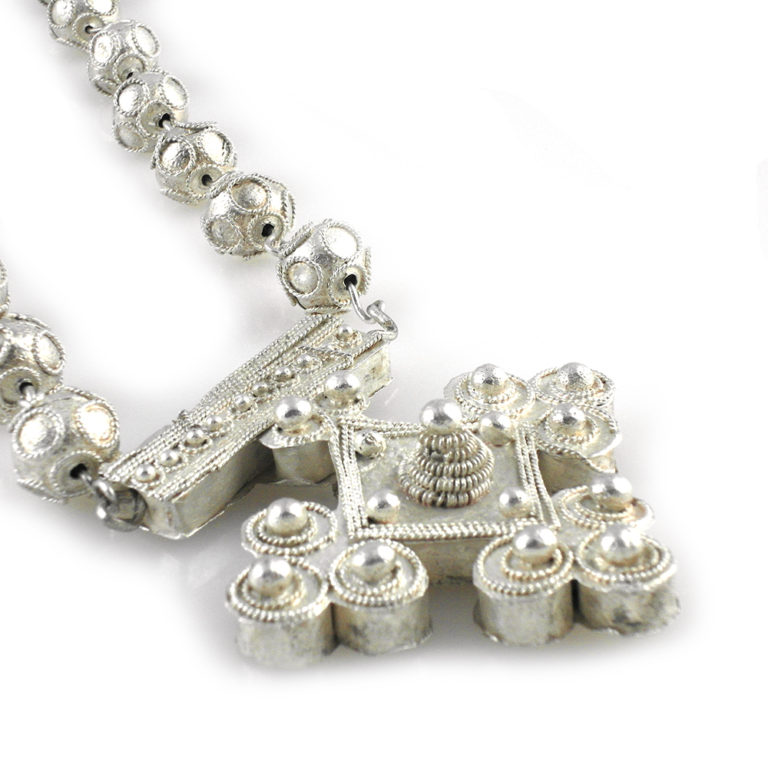 Tuareg Moor Silver Necklace with Cross Pendant, Mali - Image 4
