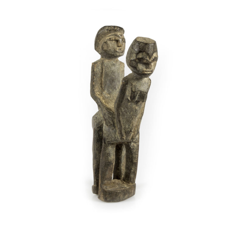 Old Lobi Wood Bateba Bêtise Mating Couple Figures with Sacrificial Patina, Burkina Faso - Image 2